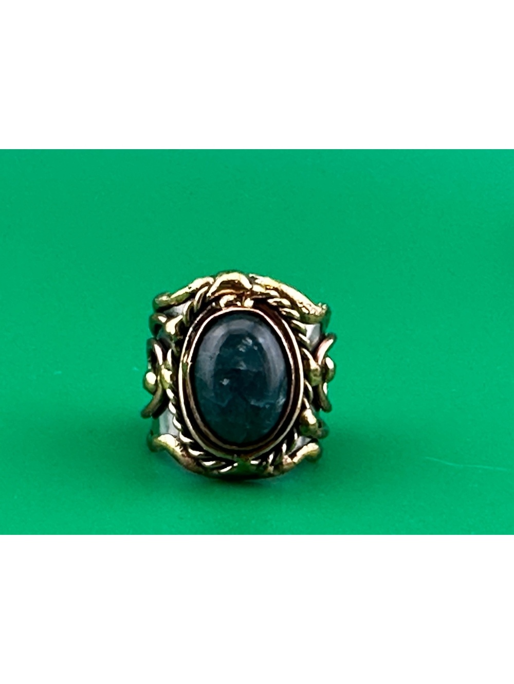 Mixed Metal and Apatite Stone Ring